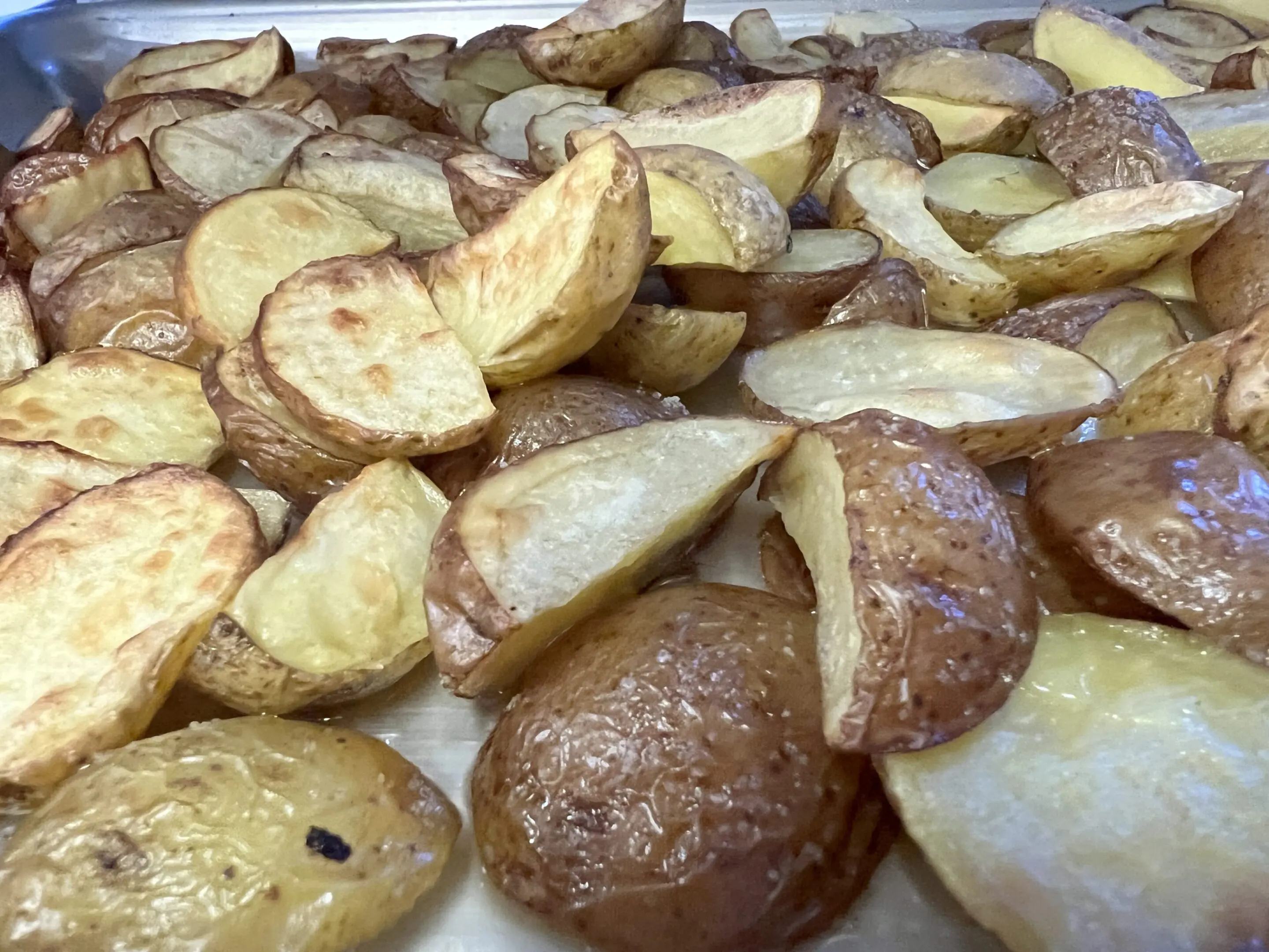 A close up of potatoes on the counter