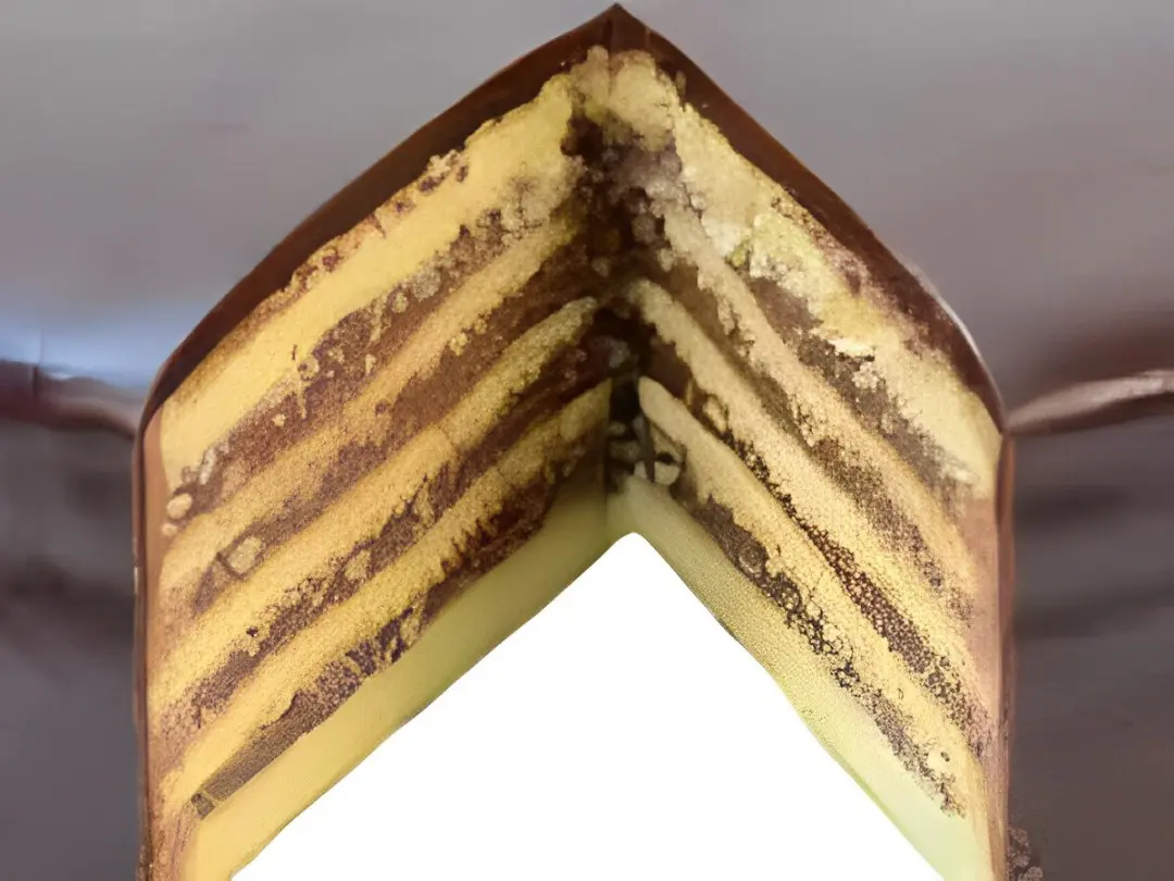 A close up of the inside of a cake