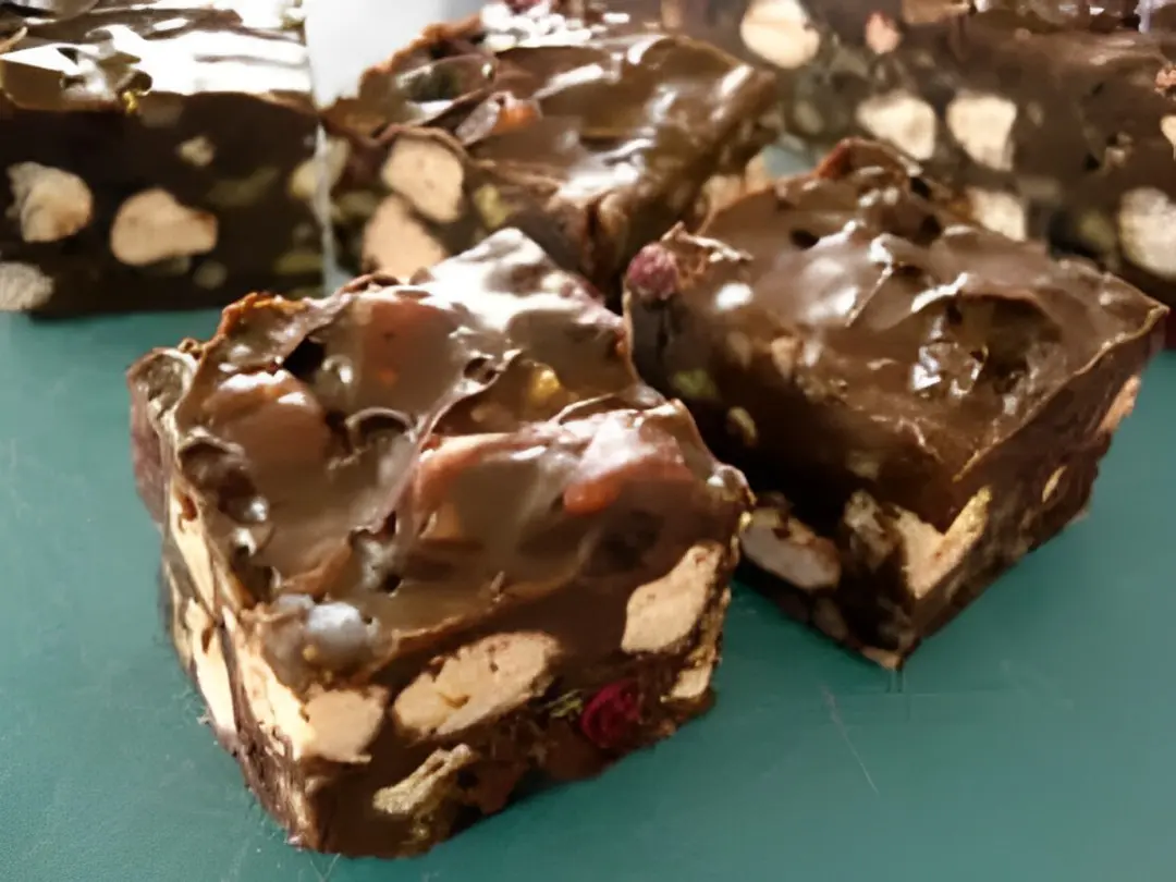 A close up of some chocolate fudge bars