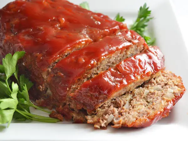 A close up of meat loaf on a plate